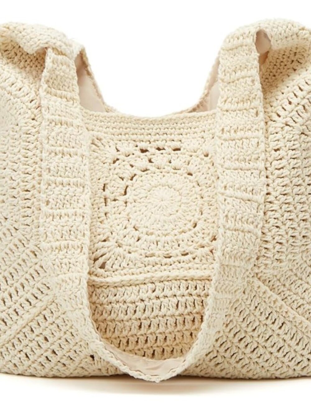 Women Large Straw Beach Bag Casual Bucket Tote Summer Woven Handbag Shoulder Bag - Picture 5 of 7